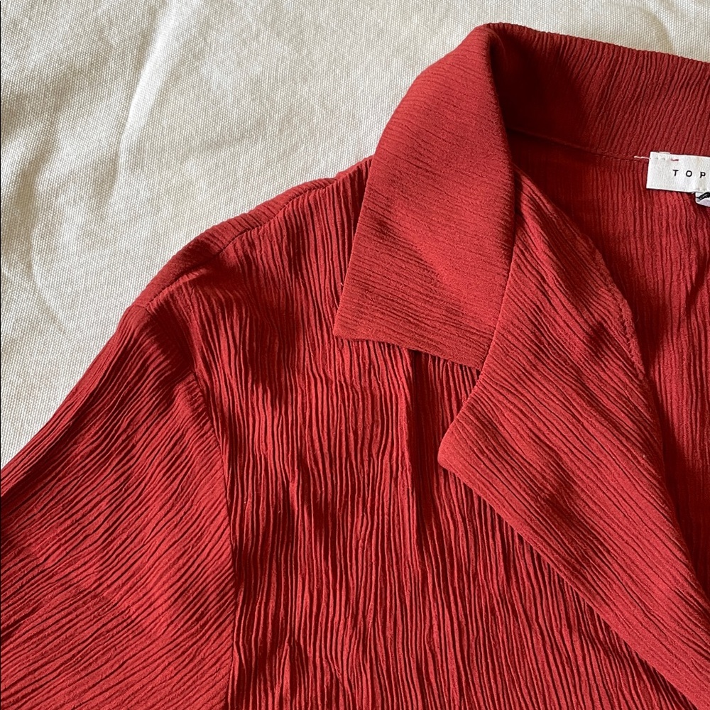 Red Button Down - Picture 3 of 6
